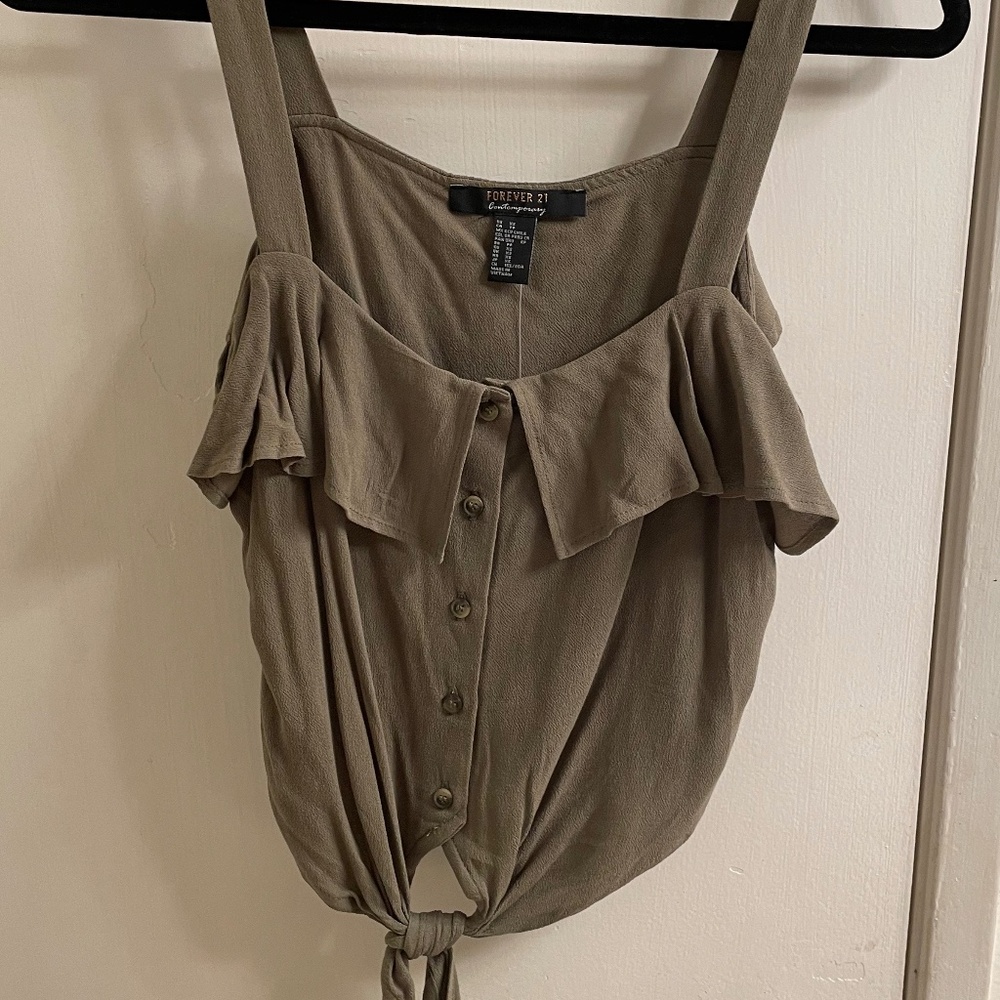 Olive Woven Blouse (NWT)
